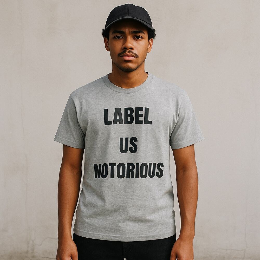 Bad Boy Entertainment Notorious BIG Tour T-Shirt Grey Label Us Notorious M